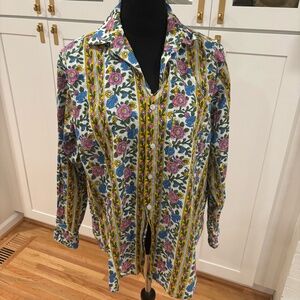 Mille Sofia Top – Alain Stripe Floral Button Down, Women’s Medium